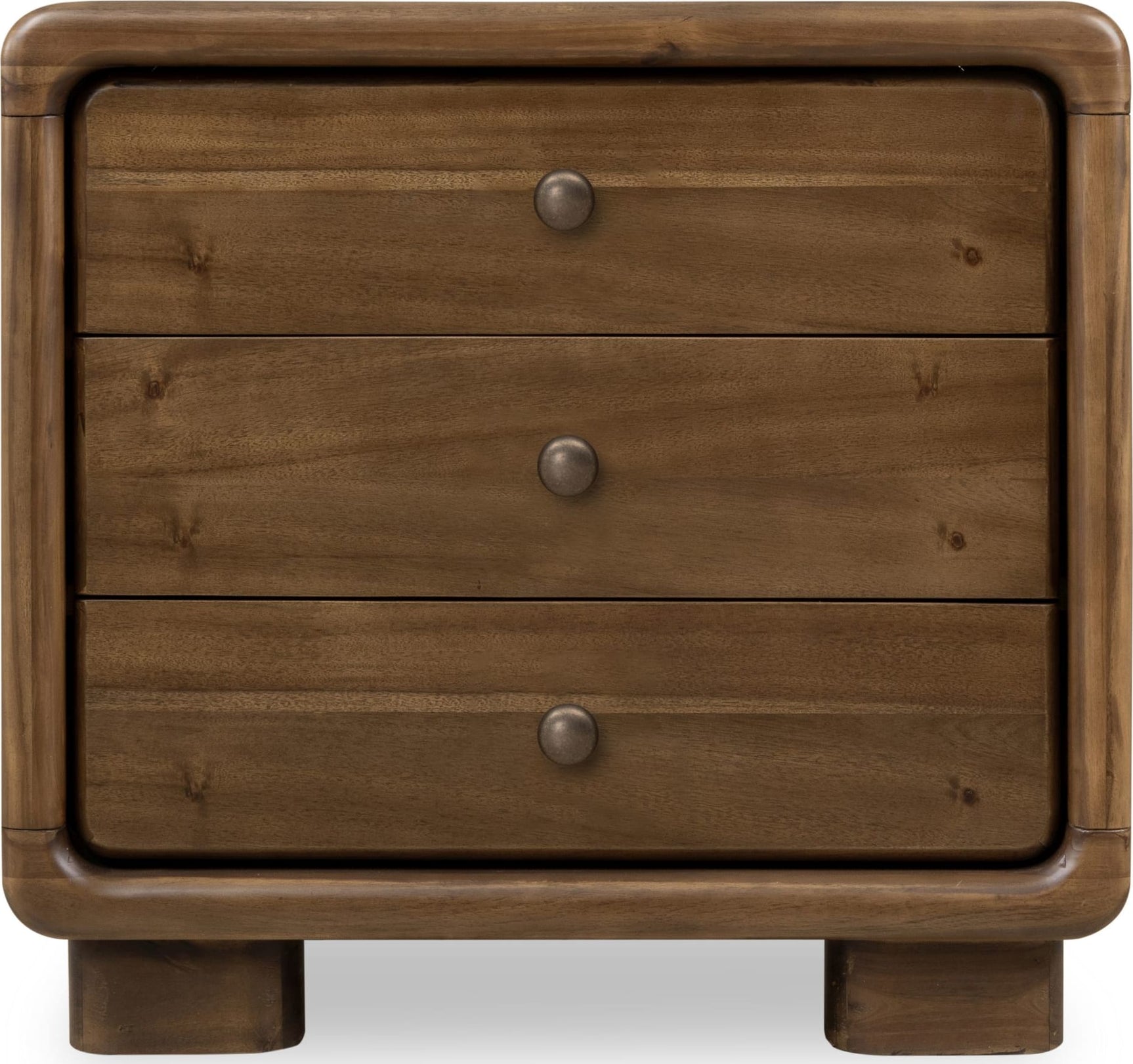 Boka Impala Three Drawer Acacia Wood Nightstand - Ornate Home