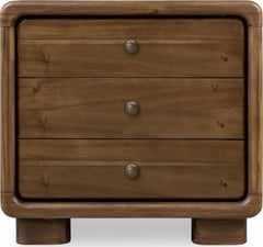 Boka Impala Three Drawer Acacia Wood Nightstand - Ornate Home