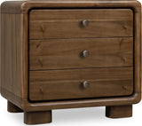 Boka Impala Three Drawer Acacia Wood Nightstand - Ornate Home