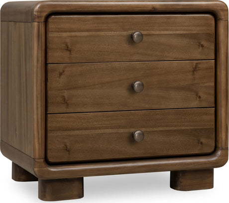 Boka Impala Three Drawer Acacia Wood Nightstand - Ornate Home