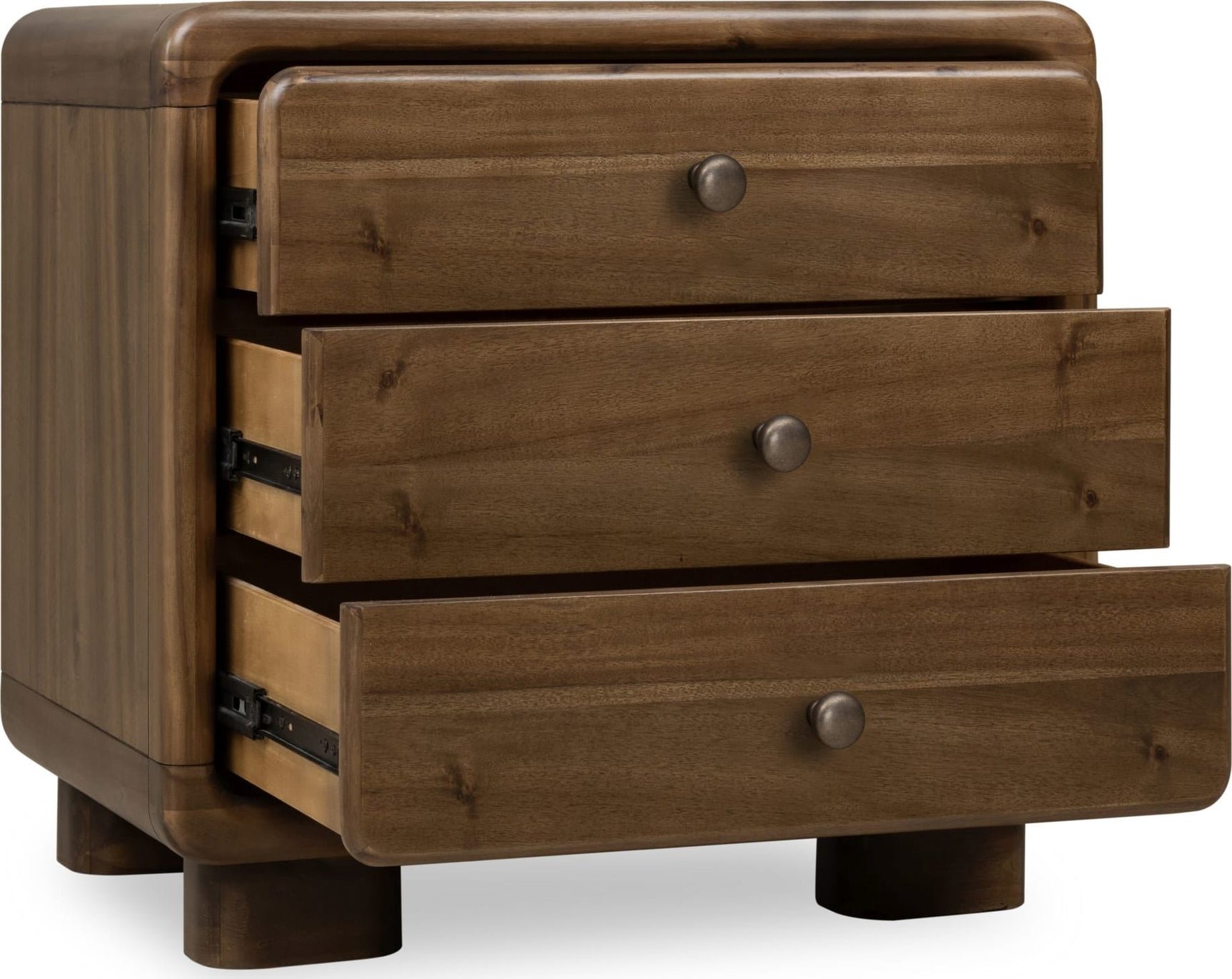 Boka Impala Three Drawer Acacia Wood Nightstand - Ornate Home