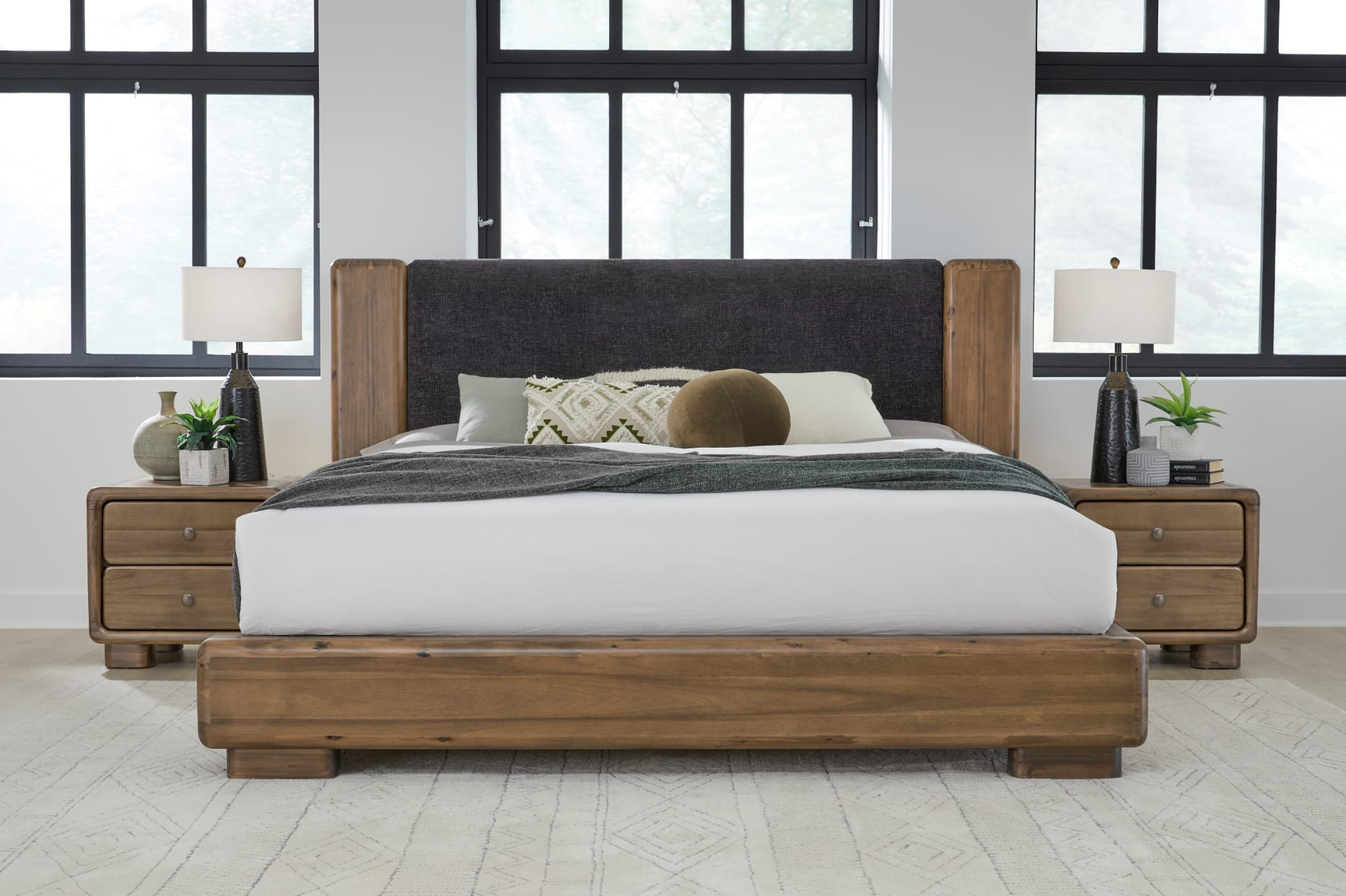 Boka Impala Two Drawer Acacia Wood Nightstand - Ornate Home