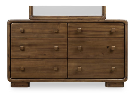 Boka Six Drawer Acacia Wood Dresser in Impala - Ornate Home