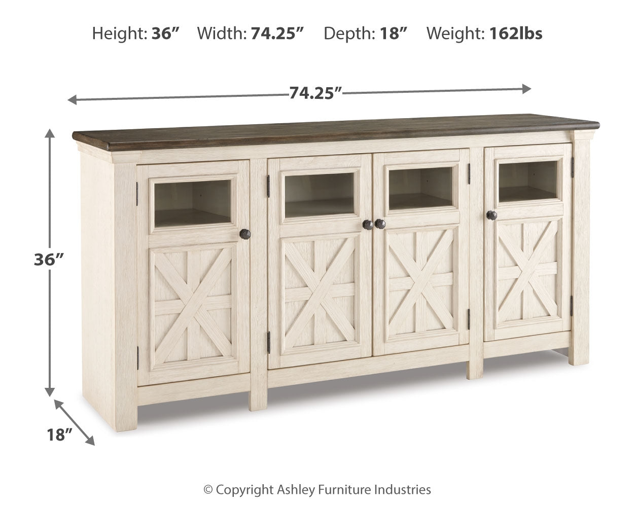 Bolanburg 74" TV Stand (Online Special Price) - Ornate Home