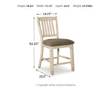 Bolanburg Antique White Counter Height Dining Table and 4 Barstools (Online Special Price) - Ornate Home