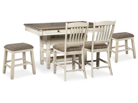 Bolanburg Antique White Counter Height Dining Table and 4 Barstools - Ornate Home