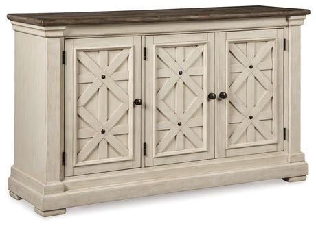Bolanburg Antiqued White and Weathered Oak Dining Server - Ornate Home