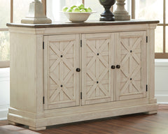 Bolanburg Antiqued White and Weathered Oak Dining Server - Ornate Home