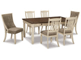 Bolanburg Two-Tone Dining Table, 4 Chairs and 2 Side Chairs - Ornate Home