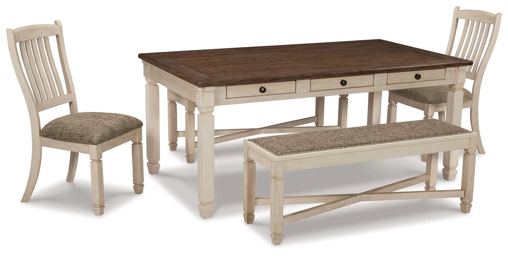Bolanburg Two-Tone Table with 2 Chairs and 2 Benches (Online Special Price) - Ornate Home