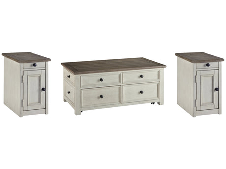 Bolanburg Two-tone Coffee Table and 2 Chairside End Tables - Ornate Home