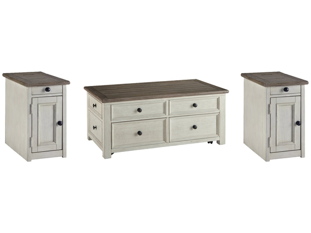 Bolanburg Two-tone Coffee Table and 2 Chairside End Tables - Ornate Home