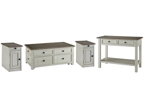 Bolanburg Two-tone Coffee Table and 2 Chairside End Tables with Console - Ornate Home