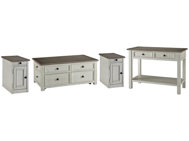 Bolanburg Two-tone Coffee Table and 2 Chairside End Tables with Console - Ornate Home
