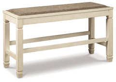Bolanburg Two-tone Counter Height Dining Table, 4 Stools, Bench and 2 Display Cabinets - Ornate Home