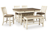 Bolanburg Two-tone Counter Height Dining Table and 4 Barstools and Bench (Online Special Price) - Ornate Home