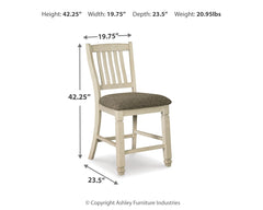 Bolanburg Two-tone Counter Height Dining Table and 4 Barstools and Bench - Ornate Home