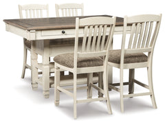 Bolanburg Two-tone Counter Height Dining Table and 4 Barstools with Display Cabinet - Ornate Home