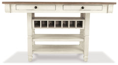 Bolanburg Two-tone Counter Height Dining Table and 4 Barstools with Display Cabinet - Ornate Home
