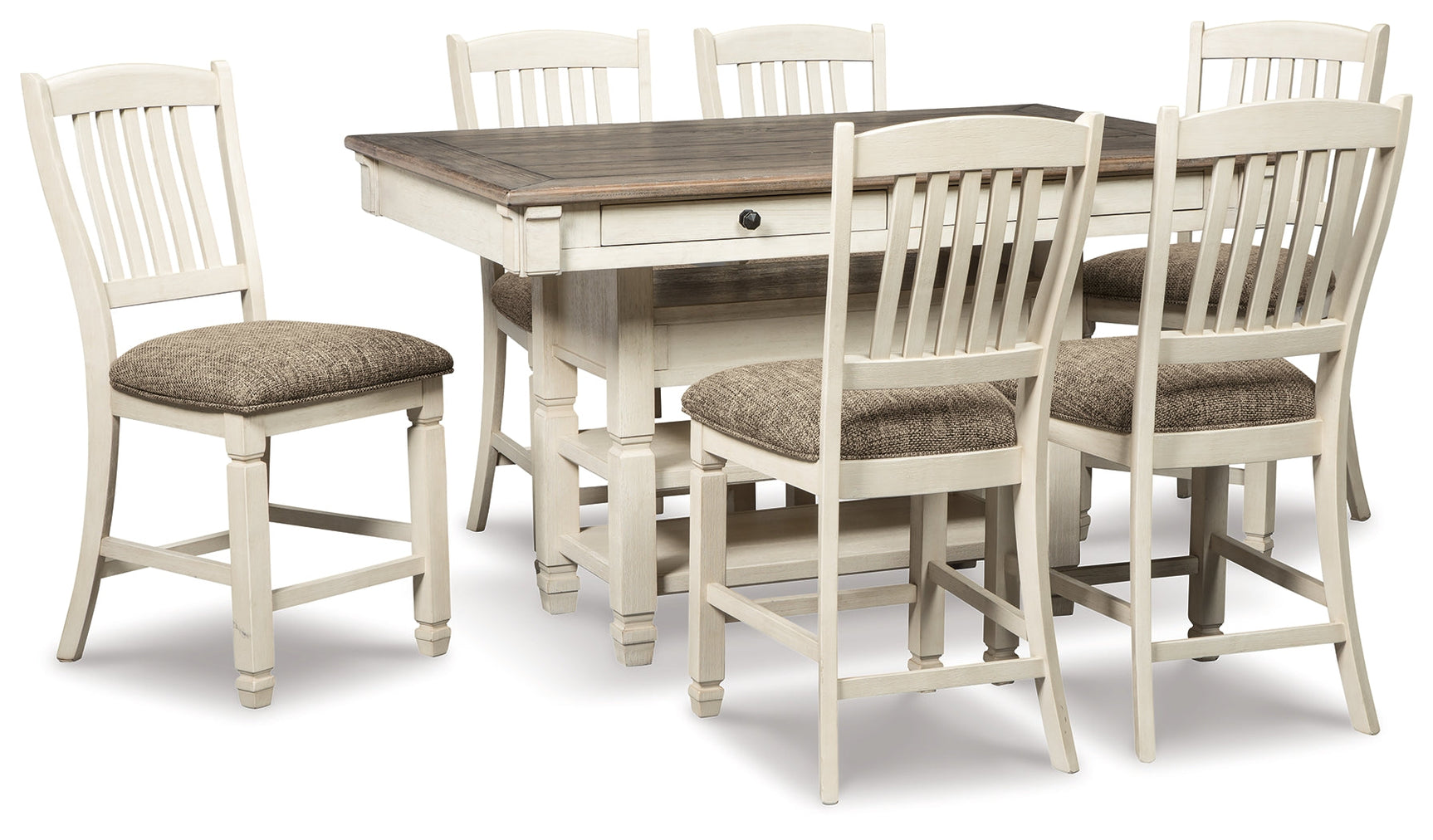 Bolanburg Two-tone Counter Height Dining Table and 6 Barstools with Server (Online Special Price) - Ornate Home