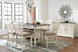 Bolanburg Two-tone Counter Height Dining Table and 6 Barstools with Server - Ornate Home
