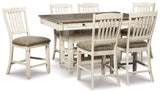 Bolanburg Two-tone Counter Height Dining Table and 6 Barstools with Server - Ornate Home