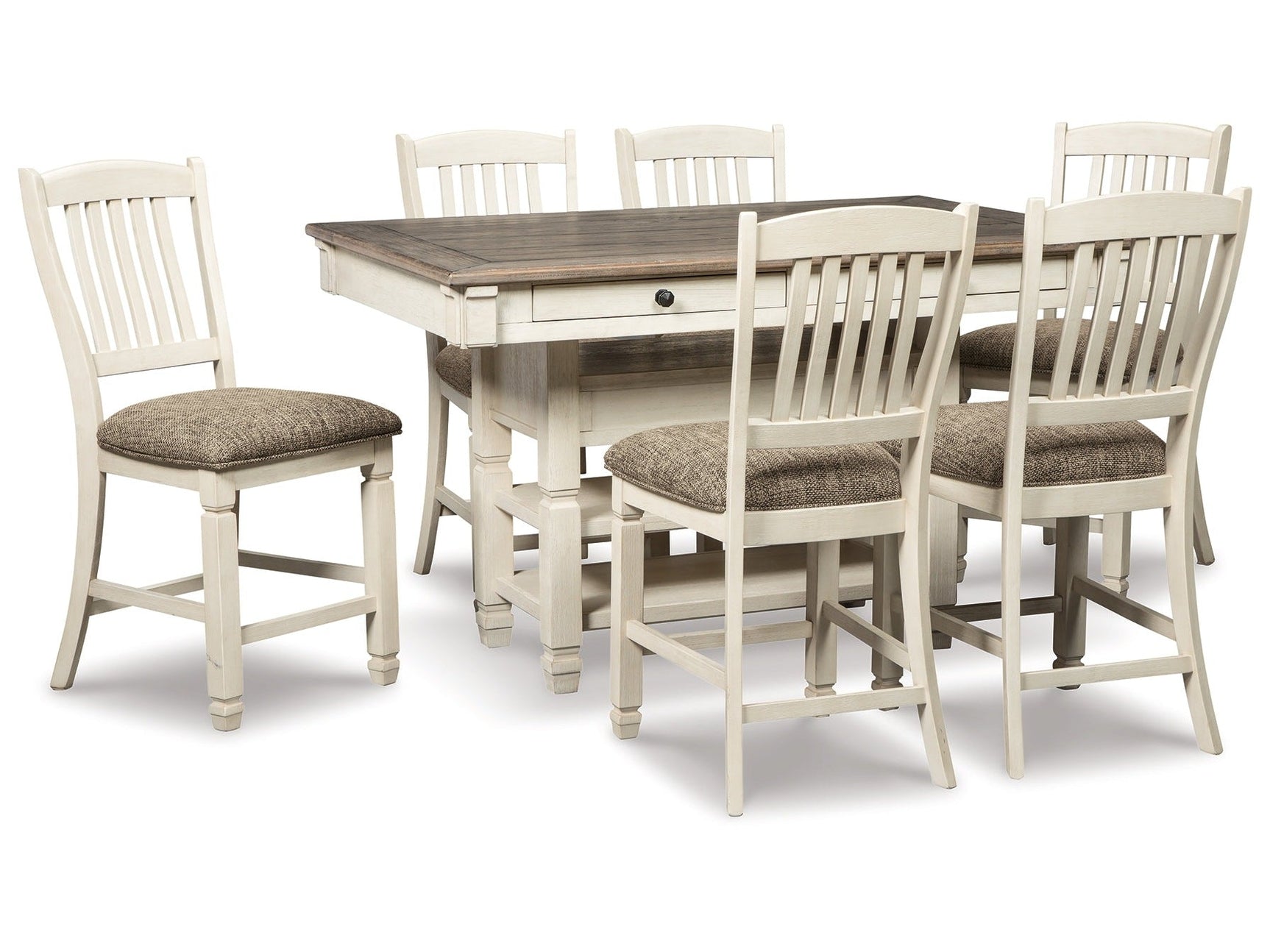 Bolanburg Two-tone Counter Height Dining Table w/6 Barstools (Online Special Price) - Ornate Home