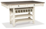 Bolanburg Two-tone Counter Height Table with 6 Barstools, Server and Display Cabinet - Ornate Home