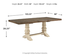 Bolanburg Two-tone Dining Extension Table and 8 Chairs - Ornate Home
