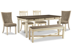 Bolanburg Two-tone Dining Table, 2 Chairs, 2 Side Chairs and Bench - Ornate Home