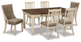 Bolanburg Two-tone Dining Table and 6 Chairs with Server - Ornate Home