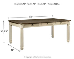 Bolanburg Two-tone Dining Table and 6 Chairs with Server - Ornate Home