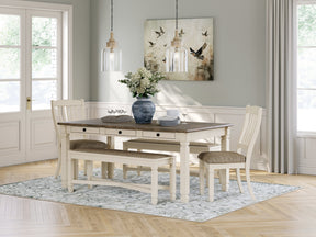 Bolanburg Two-tone Dining Table with 2 Chairs and 2 Benches - Ornate Home