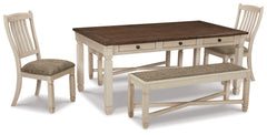Bolanburg Two-tone Dining Table with 2 Chairs and 2 Benches - Ornate Home