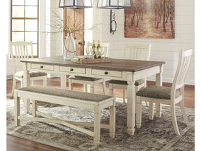 Bolanburg Two-tone Dining Table with 4 Chairs and Bench - Ornate Home