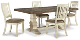 Bolanburg Two-tone Extension Dining Table and 4 Chairs (Online Special Price) - Ornate Home
