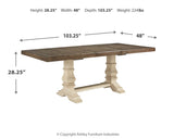 Bolanburg Two-tone Extension Dining Table and 4 Chairs (Online Special Price) - Ornate Home