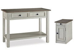 Bolanburg Two-tone Sofa Table and Chair Side End Table - Ornate Home
