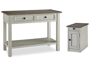 Bolanburg Two-tone Sofa Table and Chair Side End Table - Ornate Home