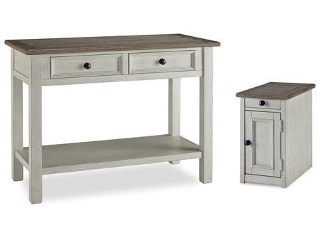 Bolanburg Two-tone Sofa Table and Chair Side End Table - Ornate Home