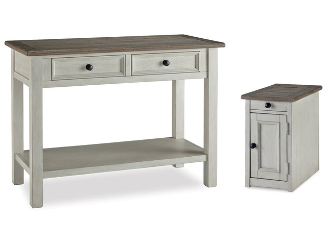 Bolanburg Two-tone Sofa Table and Chair Side End Table - Ornate Home