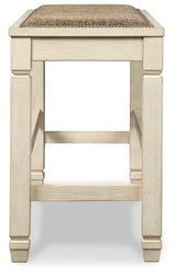Bolanburg White Counter Height Dining Table, 4 Barstools, Bench and Server (Online Special Price) - Ornate Home