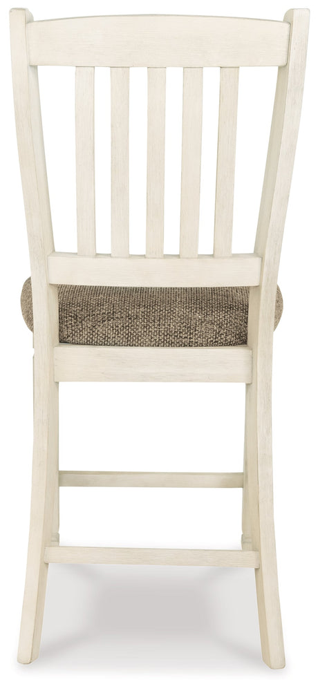 Bolanburg White Counter Height Dining Table, 4 Barstools, Bench and Server - Ornate Home