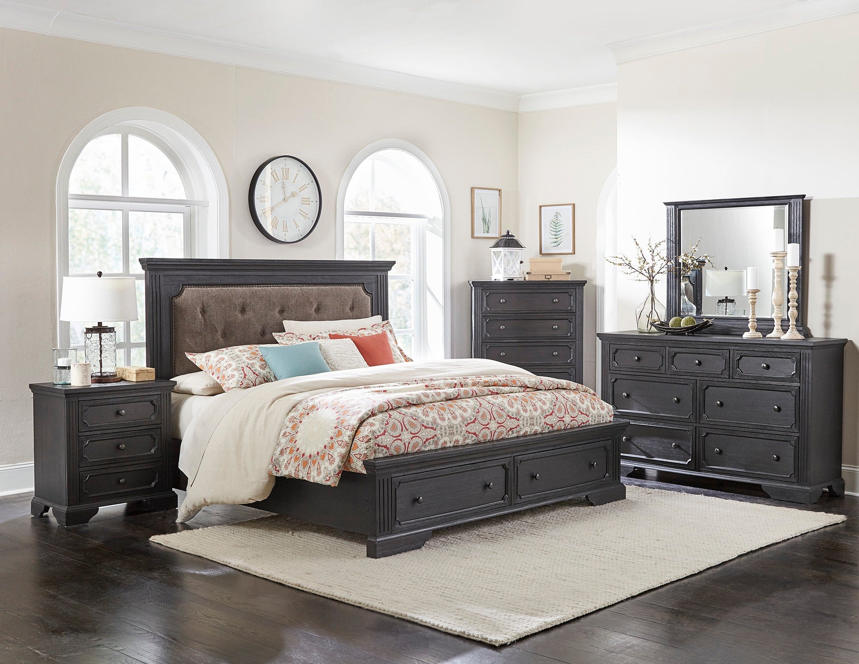Bolingbrook Charcoal Eastern King Platform Bed - Ornate Home