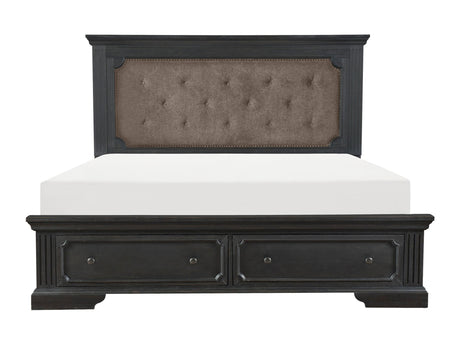 Bolingbrook Charcoal Queen Platform Bed - Ornate Home