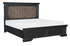 Bolingbrook Charcoal Queen Platform Bed - Ornate Home