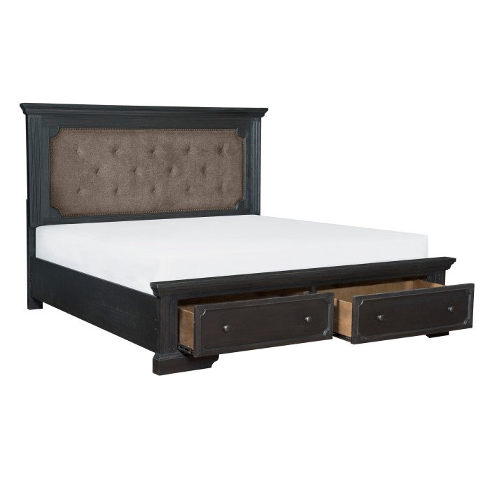 Bolingbrook Charcoal Queen Platform Bed - Ornate Home