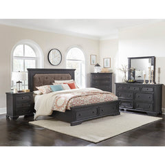 Bolingbrook Charcoal Queen Platform Bed - Ornate Home