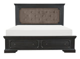 Bolingbrook Wire-Brushed Charcoal/Brown 5-Piece Queen Bedroom Set - Ornate Home
