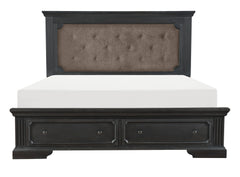 Bolingbrook Wire-Brushed Charcoal/Brown 5-Piece Queen Bedroom Set - Ornate Home